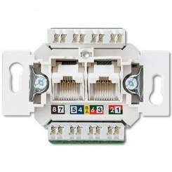 Розетка универсальная телефон/компьютер (RJ45) 2-ная, (неэкранированная)   категория 6  Механизм.