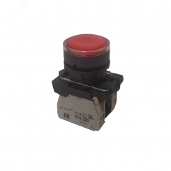 Кнопка КМЕ4111мЛ-220В-красный-1но+1нз-цилиндр-индикатор-IP40-КЭАЗ