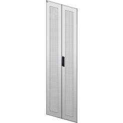 Дверь перфорированная двустворчатая для шкафа LINEA N 28U 600мм серая