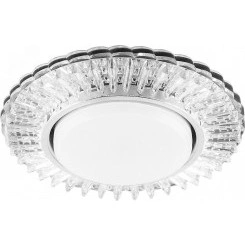 Светильник ДВО-15w GX53 без лампы со светодиодной подсветкой 4000К прозрачный хром