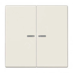 Клавиша 2-я для выключателей и кнопок  с окошком для подсветки. Серия LS990  Материал- дуропласт  Цвет- лоновая кость