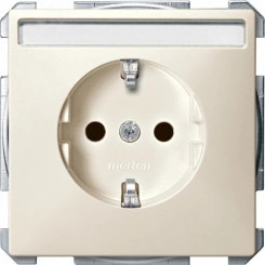 Механизм розетки с полем для надписи бежевый Механизм розетки с полем для надписи бежевый