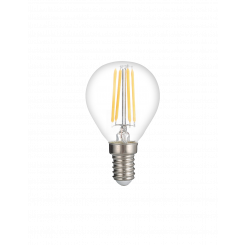 Лампа сетодиодная декоративная LED 8w E14 3000K шар прозрачный филамент 230/50 Jazzway