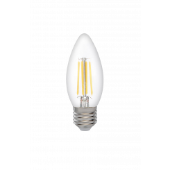 Лампа сетодиодная декоративная LED 6w E27 4000K свеча прозрачная филамент 230/50 Jazzway