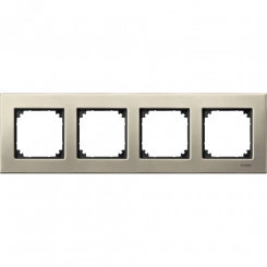 Рамка 4 поста металлическая титан