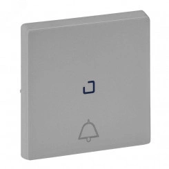 Valena LIFE Лицевая панель для кнопочного выключателя символ Звонок c линзой для подсветки алюминий