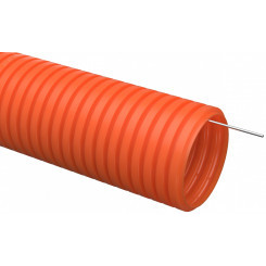 Труба гофрированная ПНД d20 с зондом оранжевая тяжелая (100м)