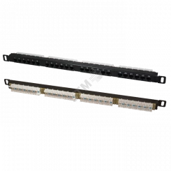 Патч-панель высокой плотности 19', 24хRJ-45, UTP, Cat.5e, 0,5U Патч-панель высокой плотности 19', 24хRJ-45, UTP, Cat.5e, 0,5U