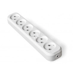 Колодка 6 гнезд без заземления AБС-пластик