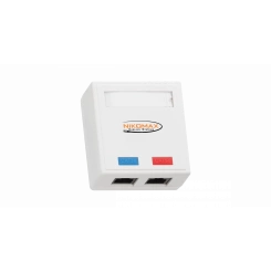 Розетка Настенная 2 порта Кат.5e RJ45/8P8C на плате неэкранированная белая Розетка Настенная 2 порта Кат.5e RJ45/8P8C на плате неэкранированная белая