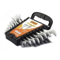 Набор ключей гаечных (рожковых) двусторонних 9 шт. (7-22) сатинированные в клипсе Набор ключей гаечных (рожковых) двусторонних 9 шт. (7-22) сатинированные в клипсе