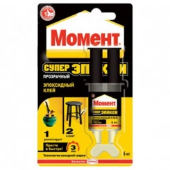 Момент Супер эпокси, прозрачный, 6 мл шприц Момент Супер эпокси, прозрачный, 6 мл шприц