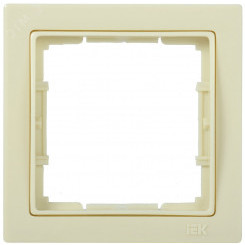 РУ-1-БК Рамка одноместная квадратная BOLERO Q1 кремовый IEK