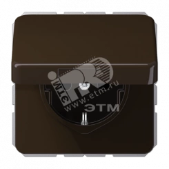 Крышка откидная для штепсельных розеток и изделий с платой 50х50мм коричневая