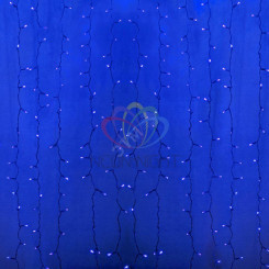 Гирлянда профессиональная Светодиодный Дождь 2х0.8м постоянное свечение прозрачный провод 220В синие
