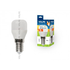 LED-Y27-3W/WW/E14/FR/Z Лампа светодиодная для холодильников. ТМ Volpe Матовая колба. Материал корпуса пластик. Цвет свечения теплый белый. Упаковка картон