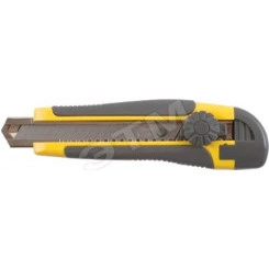 Нож технический 18 мм усиленный прорезиненный, вращ.прижим, лезвие 15 сегментов Нож технический 18 мм усиленный прорезиненный, вращ.прижим, лезвие 15 сегментов