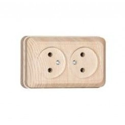 Розетка 2-м ОП Олимп 16А сосна UNIVersal 5560858 Розетка 2-м ОП Олимп 16А сосна UNIVersal 5560858