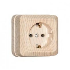 Розетка 1-м ОП Олимп 16А с заземл. сосна UNIVersal 5560902 Розетка 1-м ОП Олимп 16А с заземл. сосна UNIVersal 5560902