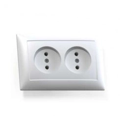 Розетка 2-м СП Селена РС16-371 16А IP20 бел. Кунцево 8115