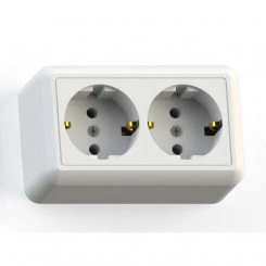 Розетка 2-м ОП Оптима РА16-374 16А IP20 с заземл. с монтаж. пластиной бел. Кунцево 8010 Розетка 2-м ОП Оптима РА16-374 16А IP20 с заземл. с монтаж. пластиной бел. Кунцево 8010