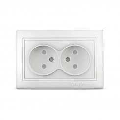 Розетка 2-м СП Севиль 16А IP22 без заземл. защ. шторки бел. UNIVersal С0048 Розетка 2-м СП Севиль 16А IP22 без заземл. защ. шторки бел. UNIVersal С0048