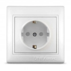 Розетка 1-м СП Севиль 16А IP32 с заземл. защ. шторки бел. UNIVersal С0049 Розетка 1-м СП Севиль 16А IP32 с заземл. защ. шторки бел. UNIVersal С0049