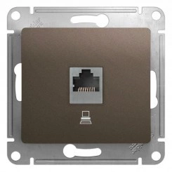 Механизм розетки компьютерной 1-м Glossa RJ45 кат.5E шоколад SchE GSL000881K