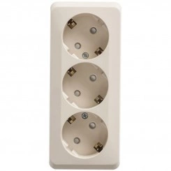Розетка 3-м ОП Этюд 16А IP20 250В с заземл. защ. шторки крем. SchE PA16-012K