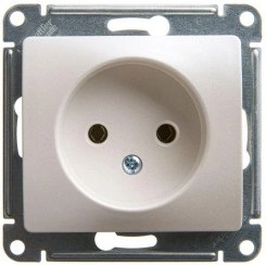 Механизм розетки 1-м СП Glossa 16А IP20 250В без заземл. перламутр. SchE GSL000641