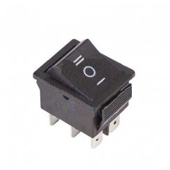 Выключатель клавишный 250В 15А (6с) (ON)-OFF-(ON) с нейтралью (RWB-508 SC-767) черн. Rexant 36-2370