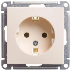 Механизм розетки 1-м СП W59 16А IP20 с заземл. без защ. шторок сл. кость SchE RS16-154-2-86