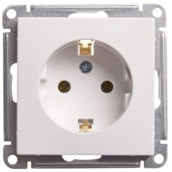 Механизм розетки 1-м СП W59 16А IP20 с заземл. без защ. шторок бел. SchE RS16-154-1-86