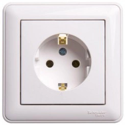 Розетка 1-м СП W59 16А IP20 с заземл. без защ. шторок бел. SchE RS16-154-18 Розетка 1-м СП W59 16А IP20 с заземл. без защ. шторок бел. SchE RS16-154-18