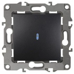 Механизм выключателя 1-кл. СП Эра12 10А IP20 12-1102-05 250В 10AX с подсветкой антрацит Эра Б0014637
