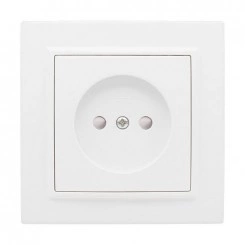 Розетка 1-м СП Минск 10А IP20 без заземл. защ. шторки бел. Basic EKF ERR10-022-100