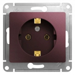 Механизм розетки 1-м СП Glossa 16А IP20 250В с заземл. баклажан. SchE GSL001143