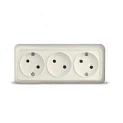 Розетка 3-м ОП Олимп 16А IP20 без заземл. сл. кость UNIVersal 1166 Розетка 3-м ОП Олимп 16А IP20 без заземл. сл. кость UNIVersal 1166
