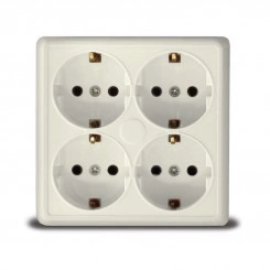 Розетка 4-м ОП Олимп с заземл. квадрат сл. кость UNIVersal 1171 Розетка 4-м ОП Олимп с заземл. квадрат сл. кость UNIVersal 1171