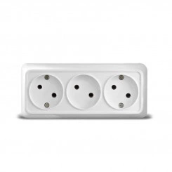 Розетка 3-м ОП Олимп 16А IP20 без заземл. бел. UNIVersal 1160 Розетка 3-м ОП Олимп 16А IP20 без заземл. бел. UNIVersal 1160