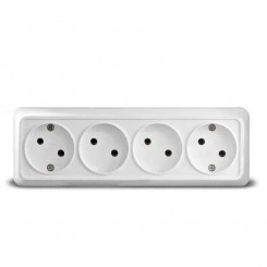 Розетка 4-м ОП Олимп 16А IP20 без заземл. бел. UNIVersal 1162 Розетка 4-м ОП Олимп 16А IP20 без заземл. бел. UNIVersal 1162