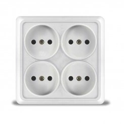 Розетка 4-м ОП Олимп 16А IP20 квадрат. без заземл. бел. UNIVersal 1164 Розетка 4-м ОП Олимп 16А IP20 квадрат. без заземл. бел. UNIVersal 1164