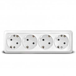 Розетка 4-м ОП Олимп с заземл. бел. UNIVersal 1163 Розетка 4-м ОП Олимп с заземл. бел. UNIVersal 1163