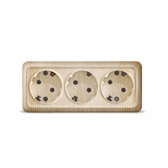 Розетка 3-м ОП Олимп с заземл. сосна UNIVersal 1173 Розетка 3-м ОП Олимп с заземл. сосна UNIVersal 1173