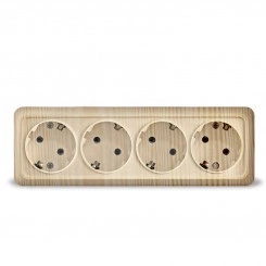 Розетка 4-м ОП Олимп с заземл. сосна UNIVersal 1175 Розетка 4-м ОП Олимп с заземл. сосна UNIVersal 1175