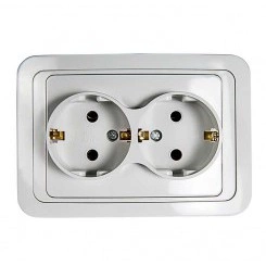 Розетка 2-м CLASSICO с заземл. 2128 бел. ASD / IN HOME 4680005959921 Розетка 2-м CLASSICO с заземл. 2128 бел. ASD / IN HOME 4680005959921