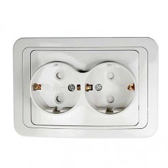 Розетка 2-м CLASSICO защ. шторки с заземл. 2128x бел. ASD / IN HOME 4690612000985 Розетка 2-м CLASSICO защ. шторки с заземл. 2128x бел. ASD / IN HOME 4690612000985