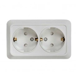 Розетка 2-м BOLLETO защ. шторки с заземл. накл. 7128х бел. ASD / IN HOME 4690612000961 Розетка 2-м BOLLETO защ. шторки с заземл. накл. 7128х бел. ASD / IN HOME 4690612000961