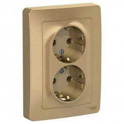 Розетка 2-м СП Blanca 16А IP20 250В с заземл. без защ. шторок титан SchE BLNRS001024 Розетка 2-м СП Blanca 16А IP20 250В с заземл. без защ. шторок титан SchE BLNRS001024