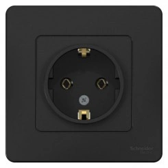 Розетка 1-м СП Blanca 16А IP20 250В с заземл. без защ. шторок антрацит SchE BLNRS001016 Розетка 1-м СП Blanca 16А IP20 250В с заземл. без защ. шторок антрацит SchE BLNRS001016